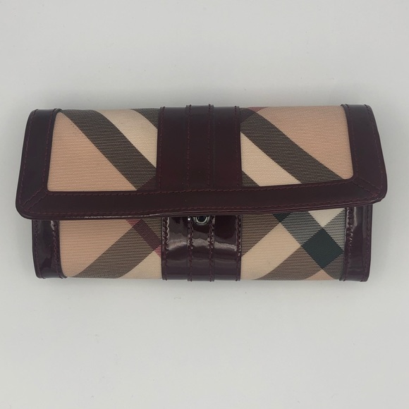 CLASSIC BURGUNDY RED BURBERRY WALLET - Picture 14 of 14